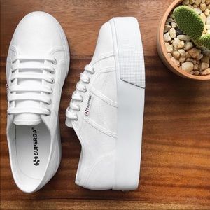 SUPERGA 2790 ALL WHITE PLATFORMS